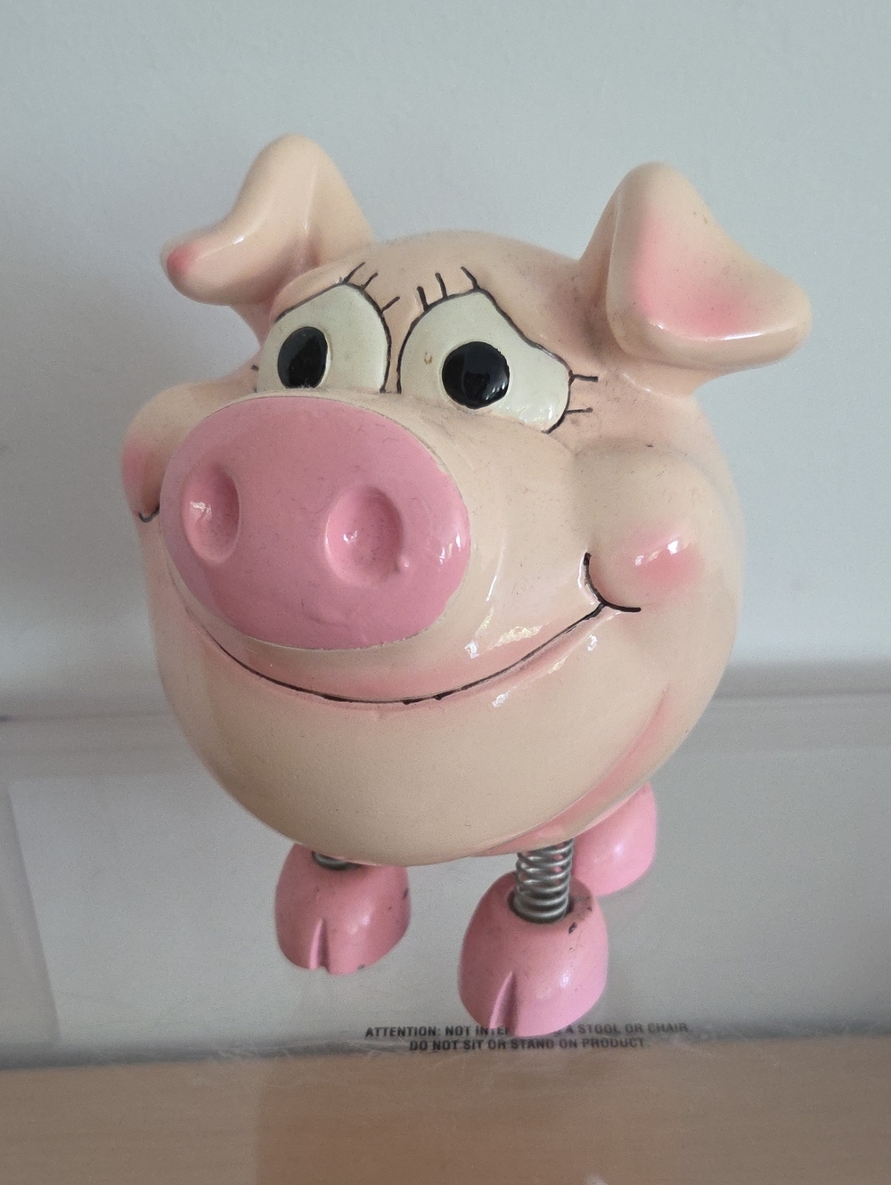Vintage Cute Pink Ceramic Pig Bank/ Decorative Figurine
